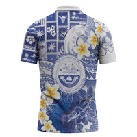 Federated States Of Micronesia Christmas Zipper Polo Shirt Retro Style Bright Version LT05 - Polynesian Pride