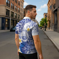 Federated States Of Micronesia Christmas Zipper Polo Shirt Retro Style Bright Version - Polynesian Pride