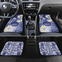 Federated States Of Micronesia Christmas Car Mats Retro Style Dark Version LT05 Set 4pcs Navy - Polynesian Pride