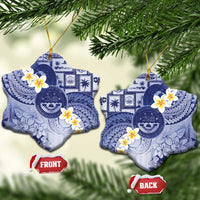 Federated States Of Micronesia Christmas Ceramic Ornament Retro Style Dark Version - Polynesian Pride