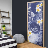 Federated States Of Micronesia Christmas Door Cover Retro Style Dark Version - Polynesian Pride