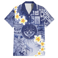 Federated States Of Micronesia Christmas Family Matching Off Shoulder Maxi Dress and Hawaiian Shirt Retro Style Dark Version - Polynesian Pride