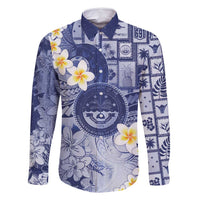 Federated States Of Micronesia Christmas Family Matching Summer Maxi Dress and Hawaiian Shirt Retro Style Dark Version - Polynesian Pride