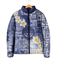Federated States Of Micronesia Christmas Padded Jacket Retro Style Dark Version - Polynesian Pride