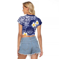 Federated States Of Micronesia Christmas Raglan Cropped T Shirt Retro Style Dark Version - Polynesian Pride