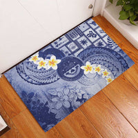 Federated States Of Micronesia Christmas Rubber Doormat Retro Style Dark Version - Polynesian Pride