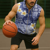 Federated States Of Micronesia Christmas Sleeveless Zip Hoodie Retro Style Dark Version - Polynesian Pride