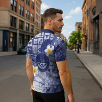 Federated States Of Micronesia Christmas Zipper Polo Shirt Retro Style Dark Version - Polynesian Pride