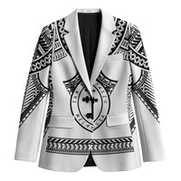 Personalised Melanesian Brotherhood Blazer With Tribal Pattern LT05 Unisex White - Polynesian Pride