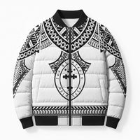 Personalised Melanesian Brotherhood Bomber Puffer Jacket With Tribal Pattern - Polynesian Pride