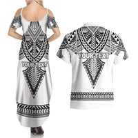 Personalised Melanesian Brotherhood Couples Matching Summer Maxi Dress and Hawaiian Shirt With Tribal Pattern - Polynesian Pride