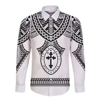 Personalised Melanesian Brotherhood Long Sleeve Button Shirt With Tribal Pattern - Polynesian Pride