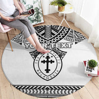 Personalised Melanesian Brotherhood Round Carpet With Tribal Pattern - Polynesian Pride