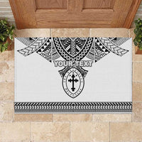 Personalised Melanesian Brotherhood Rubber Doormat With Tribal Pattern - Polynesian Pride