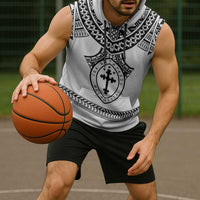 Personalised Melanesian Brotherhood Sleeveless Hoodie With Tribal Pattern - Polynesian Pride