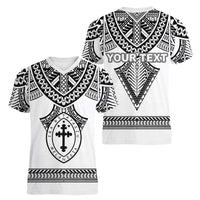 Personalised Melanesian Brotherhood Women V-Neck T-Shirt With Tribal Pattern - Polynesian Pride