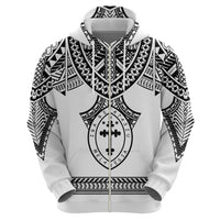 Personalised Melanesian Brotherhood Zip Hoodie With Tribal Pattern - Polynesian Pride