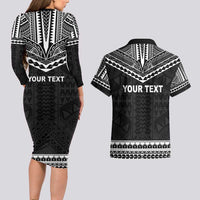 Personalised Melanesian Brotherhood Couples Matching Long Sleeve Bodycon Dress and Hawaiian Shirt Ministry Faith And Mission - Polynesian Pride