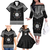 Personalised Melanesian Brotherhood Family Matching Off The Shoulder Long Sleeve Dress and Hawaiian Shirt Ministry Faith And Mission - Polynesian Pride