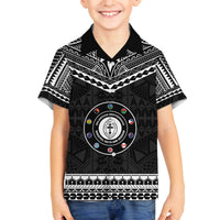 Personalised Melanesian Brotherhood Family Matching Off The Shoulder Long Sleeve Dress and Hawaiian Shirt Ministry Faith And Mission - Polynesian Pride