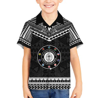 Personalised Melanesian Brotherhood Family Matching Tank Maxi Dress and Hawaiian Shirt Ministry Faith And Mission LT05 Son's Shirt Black - Polynesian Pride