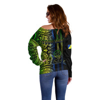 Custom Vanuatu Malampa Off Shoulder Sweater Polynesian Tribal LT6 - Polynesian Pride