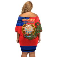 New Caledonia Off Shoulder Short Dress Melanesian Festival 2023 LT6 - Polynesian Pride