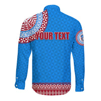 Tonga School Api Fo'ou College Long Sleeve Button Shirt Tribal Pattern LT6 - Polynesian Pride