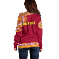 Tonga School Beulah College Off Shoulder Sweater Tribal Pattern LT6 - Polynesian Pride