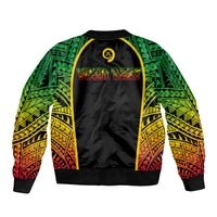 Custom Vanuatu Sleeve Zip Bomber Jacket Pround To Be A Ni-Van LT6 - Polynesian Pride