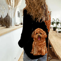 Custom Poodle Dog Women Casual Shirt With Polynesian Tribal Tattoo LT6 - Polynesian Pride