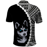 Custom Husky Dog Polo Shirt With Polynesian Tribal Tattoo LT6 - Polynesian Pride