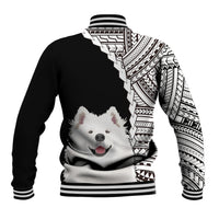 Custom Samoyed Dog Baseball Jacket With Polynesian Tribal Tattoo LT6 - Polynesian Pride