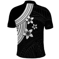 Polynesian Polo Shirt With Plumeria Flower White LT6 - Polynesian Pride