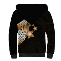 Polynesian Sherpa Hoodie With Plumeria Flower Gold LT6 - Polynesian Pride