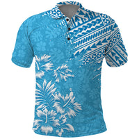 Hawaii Summer Polo Shirt Mix Polynesian Light Blue LT6 Blue - Polynesian Pride