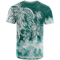 Polynesian Sea Turtle T Shirt Tribal Green LT6 - Polynesian Pride
