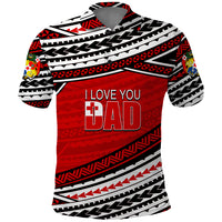 Custom Happy Fathers Day Tonga Polo Shirt I Love You Dad LT6 Red - Polynesian Pride