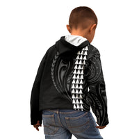 Polynesian Kid Hoodie Hawaiian Warrior and Aloha Girl With Hammerhead Shark Tattoos White LT6 - Polynesian Pride