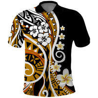 Plumeria Polynesian Polo Shirt Trending Gold LT6 Gold - Polynesian Pride