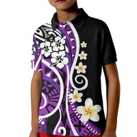 Plumeria Polynesian Kid Polo Shirt Trending Purple LT6 Kid Purple - Polynesian Pride