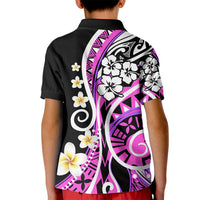 Plumeria Polynesian Kid Polo Shirt Trending Pink LT6 - Polynesian Pride