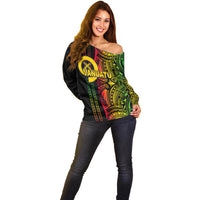 Custom Vanuatu Off Shoulder Sweater Polynesian Tribal LT6 - Polynesian Pride