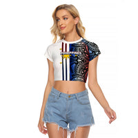 Custom Philippines Raglan Cropped T Shirt Polynesian Tribal White LT6 Female White - Polynesian Pride