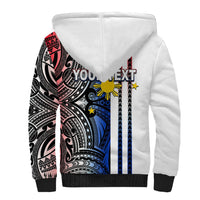 Custom Philippines Sherpa Hoodie Polynesian Tribal White LT6 - Polynesian Pride