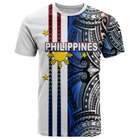 Custom Philippines T Shirt Polynesian Tribal White LT6 White - Polynesian Pride