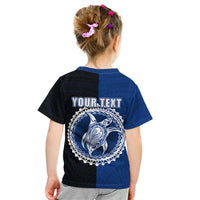 Custom Rakahanga Of Cook Islands Kid T Shirt Mix Half Black LT6 - Polynesian Pride
