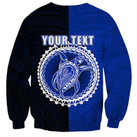 Custom Pukapuka Of Cook Islands Sweatshirt Mix Half Black LT6 - Polynesian Pride