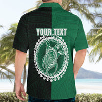 Custom Mitiaro Of Cook Islands Hawaiian Shirt Mix Half Black LT6 - Polynesian Pride