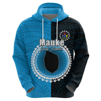 Custom Mauke of Cook Islands Hoodie Mix Half Black LT6 - Polynesian Pride